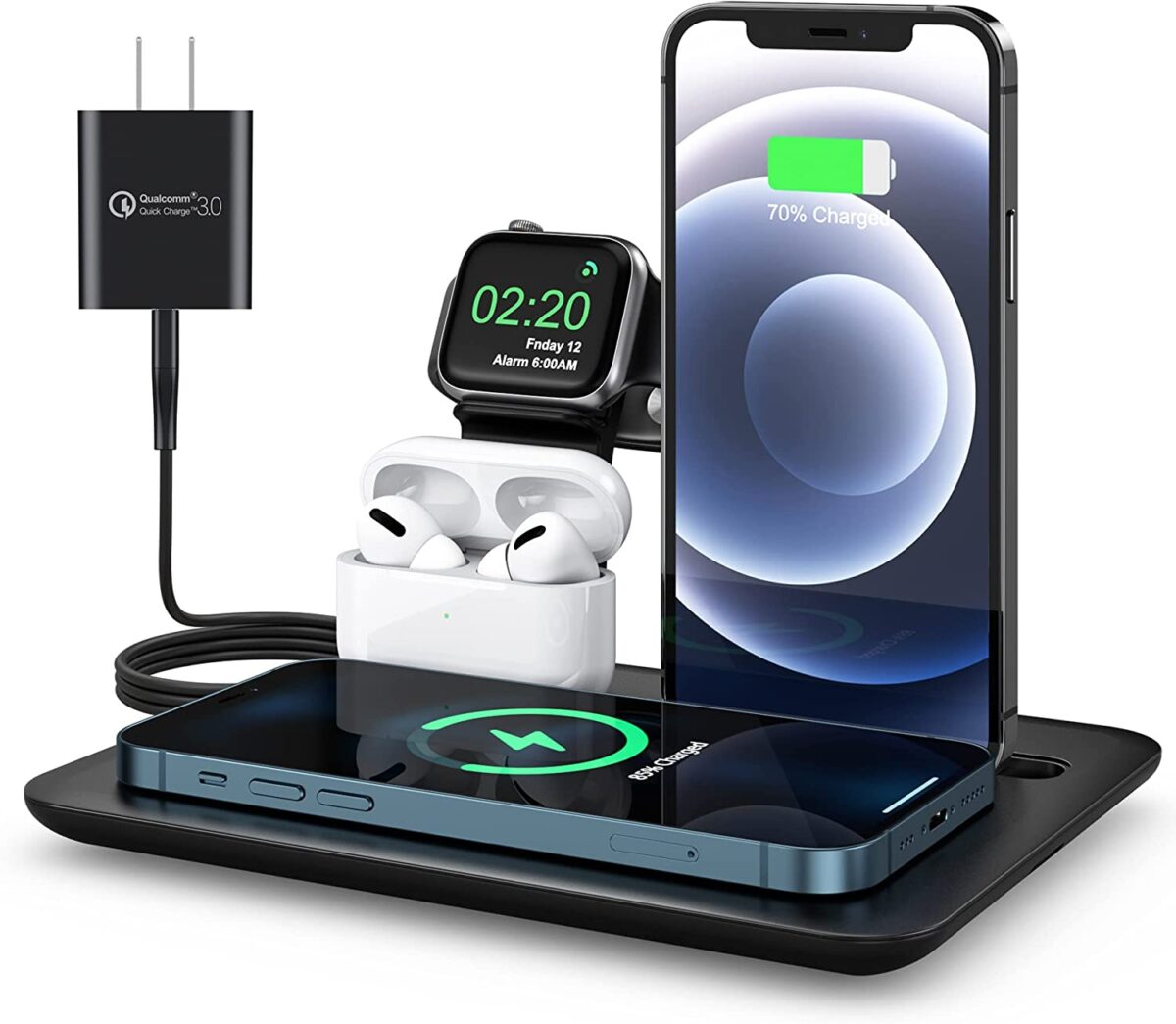 Newface YM-UD17 Wireless Charger Stand უსადენო დამუხტვის სადგამი, ევროპული ადაპტერი