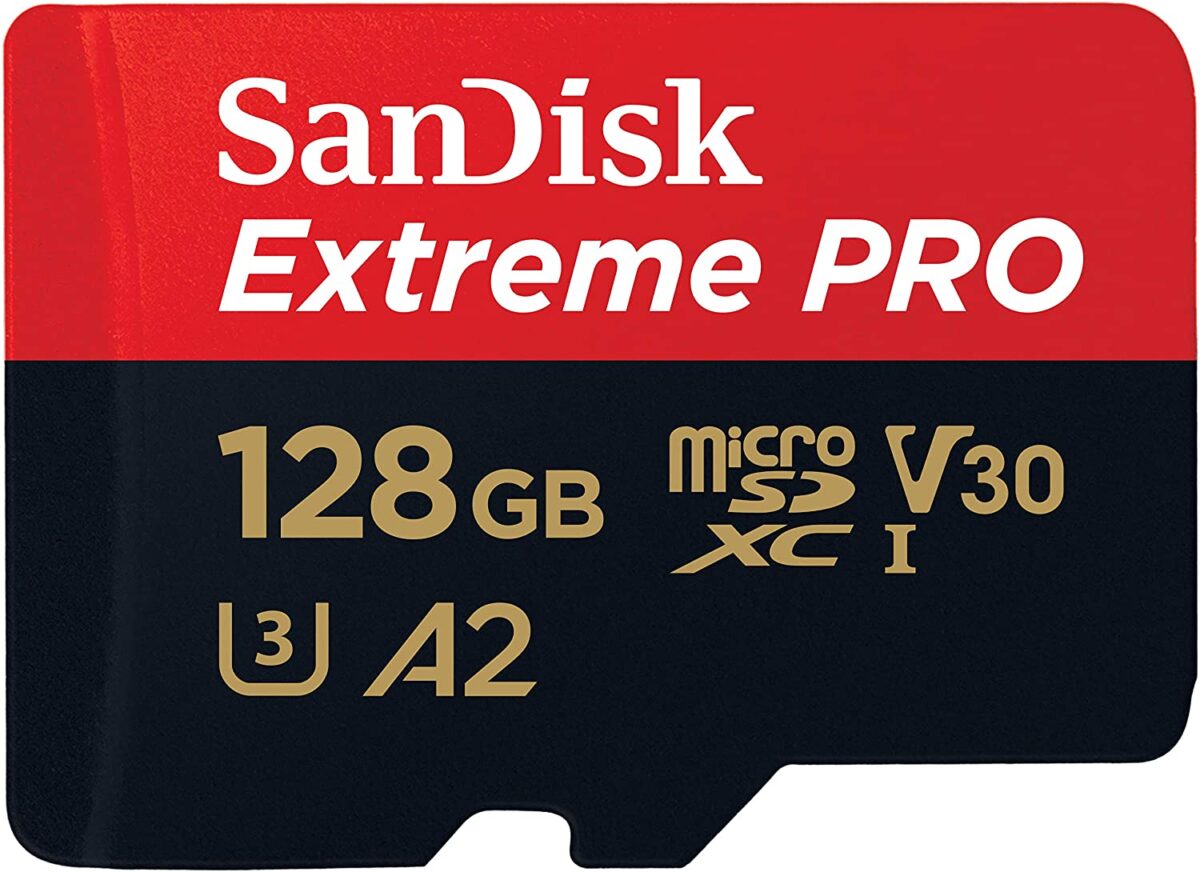 SanDisk 128GB Extreme microSDXC UHS-I Memory Card with Adapter - Up to 170MB/s, C10, U3, V30, 4K, 5K, A2, Micro SD Card