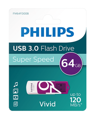 Philips USB Flash Memory USB 3.0 64GB Vivid Edition Purple