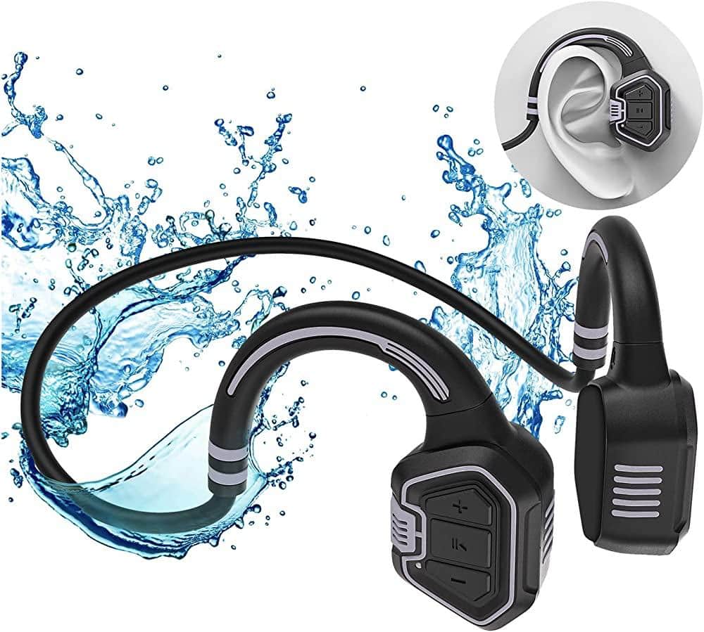 AS9 Open Ear Headphones -IP68 Waterproof Sweatproof - Black