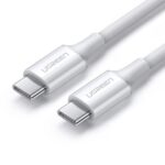 USB კაბელი UGREEN US300 (60551) USB2.0 Type-C to Type-C Male Cable 100W, 1m, White