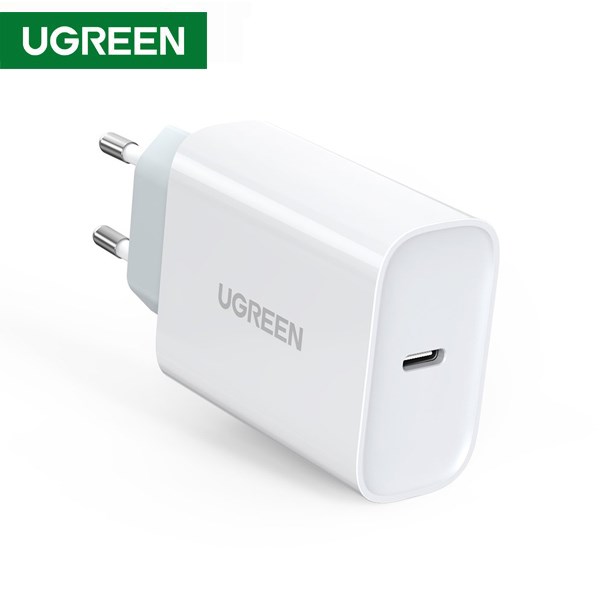 მობილურის დამტენი UGREEN 70161 fast wall charger travel adapter USB Typ C Power Delivery 30W Quick Charge 4.0 (white)