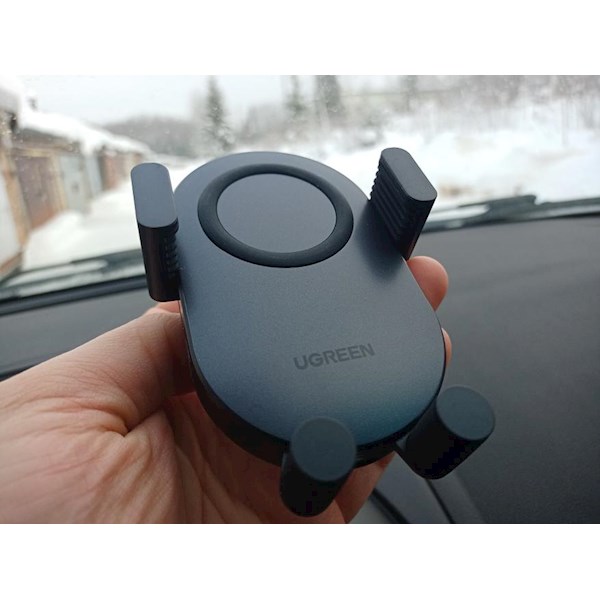 უსადენო დამტენი UGREEN CD256 (40118) Wireless Car Charger, 15W Auto Induction Phone Holder, Black