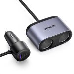 მანქანის დამტენი UGREEN CD252 (30886), 120W, USB-C, Type-c, USB-A Car Charger with Dual Expansion Ports, Gray