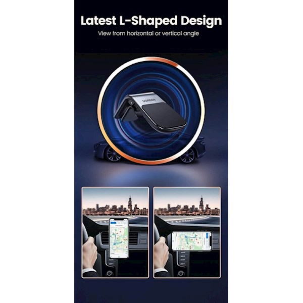 მობილურის დამჭერი UGREEN LP290 (80712B), Smartphone Car Holder, Black/Silver