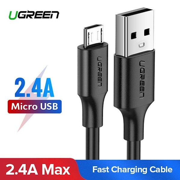 USB კაბელი UGREEN US289 (60137) 1.5m usb 2.0 male to micro usb data cable black