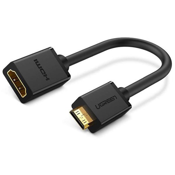 ადაპტერი UGREEN 20137 Mini HDMI Male to HDMI Female Adapter Cable, 22cm, Black