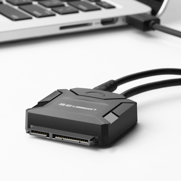 მყარი დისკის წამკითხველი UGREEN CR108 (20611) USB 3.0 to SATA Hard Driver converter cable with 12V 2A power adapter 50CM