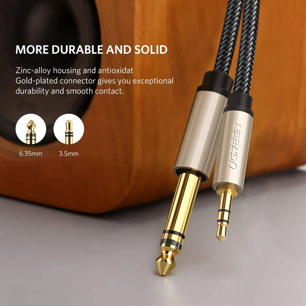 3.5mm to 6.35mm TRS Stereo Audio Cable