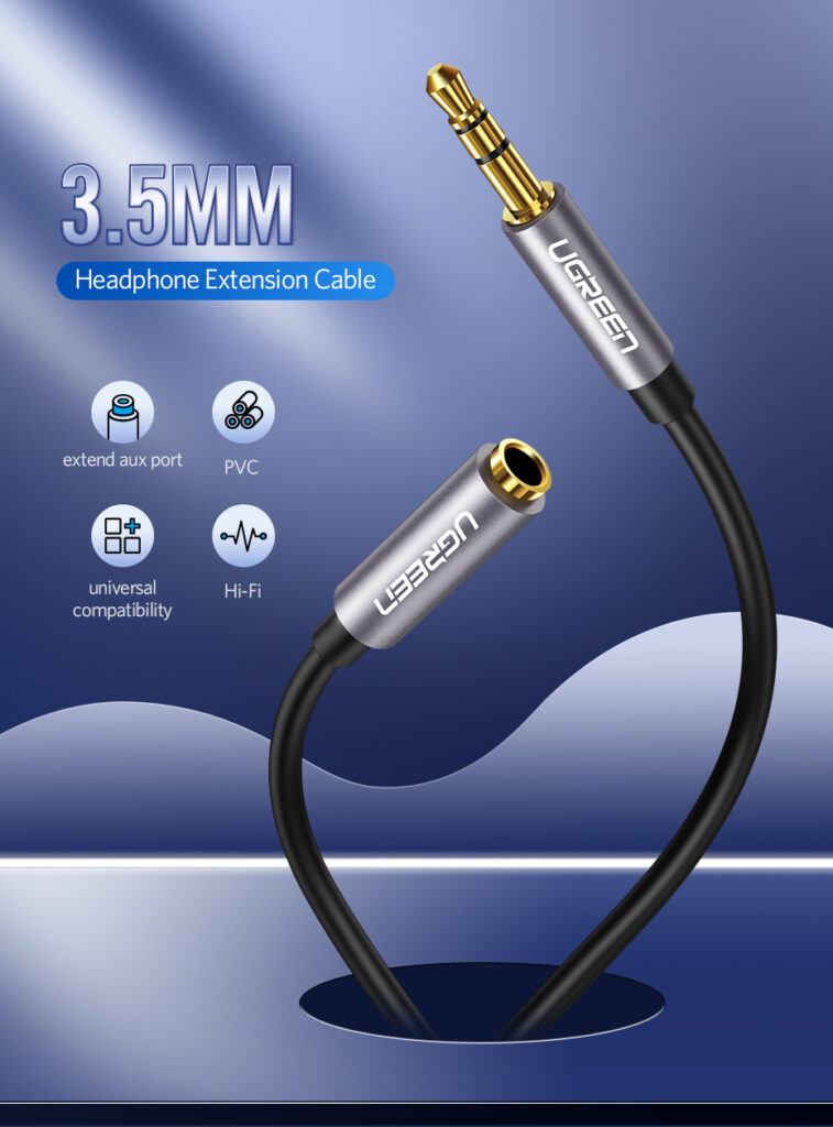 3.5mm Male to 3.5mm Female Extension Cable