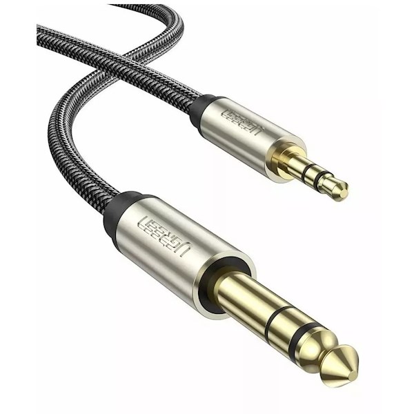 აუდიო კაბელი UGREEN AV127 (10629) 3.5mm to 6.35mm TRS Stereo Audio Cable 3m, Gray