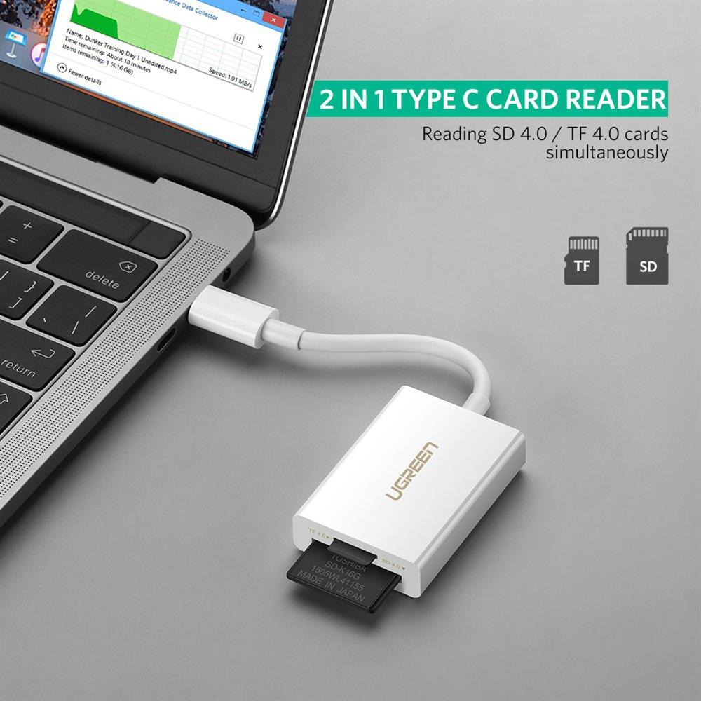 ბარათის წამკითხველი UGREEN US235 (40864) USB Type-C SD/TF Card Reader (4.0)