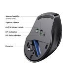 მაუსი UGREEN MU101 (90395), Ergonomic Wireless 2.4G Mouse, Bluetooth, 4000DPI, Silence Design, Bla