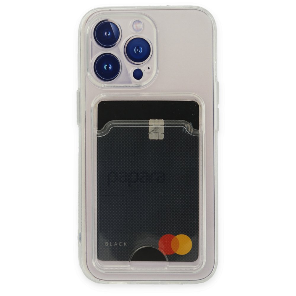 iPhone 13 Pro Max Transparent Card Case, გამჭვირვალე ბარათის ჩასადებით ქეისი