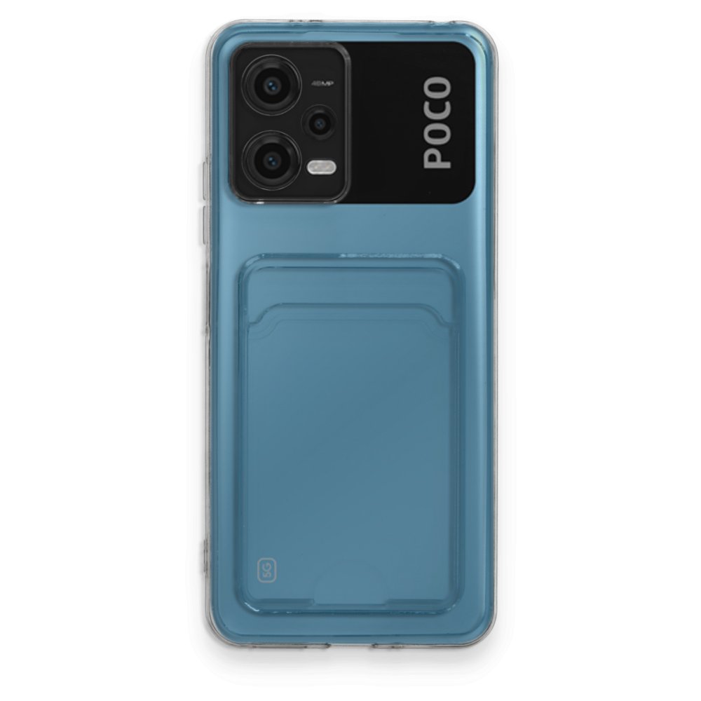 Xiaomi Poco X5 5G Transparent Card Case, გამჭვირვალე ბარათის ჩასადებით ქეისი