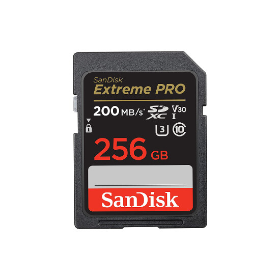 SanDisk 256GB Extreme PRO SD/XC UHS-I Card 200MB/S V30/4K Class 10 SDSDXXD-256G-GN4IN
