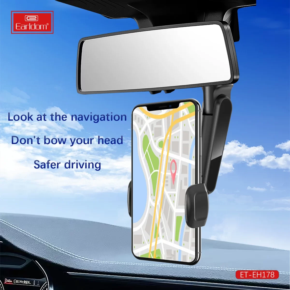 მობილურის დამჭერი Earldom EH178 Car Rearview Mirror Phone Holder