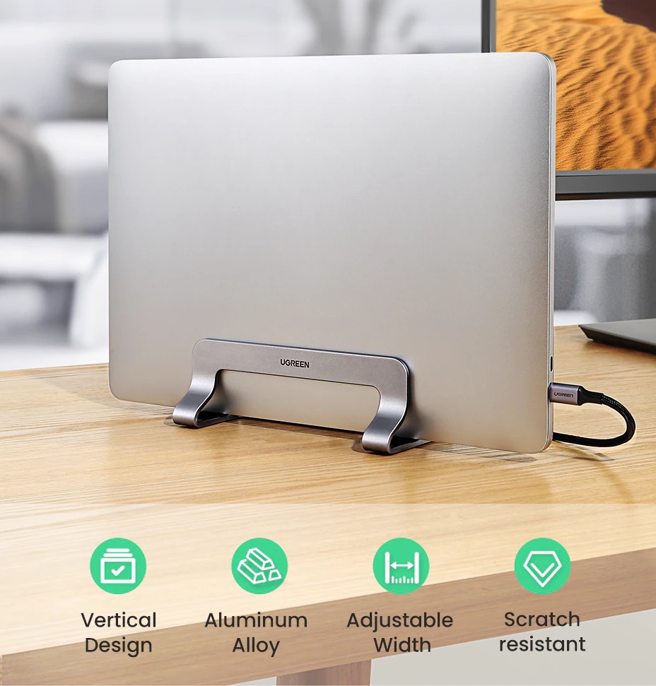 ნოუთბუქის სადგამი UGREEN LP258 (20471) Vertical Laptop Stand, Silver