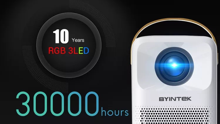 პროექტორი BYINTEK C750 Full HD 1080P Smart Android Wifi Projector, 280 lumens, LCD, LED, White