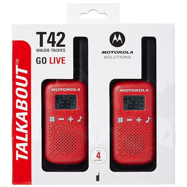რაცია Motorola T42, 2Pcs, Walkie Talkies, Red