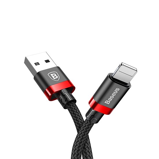 Baseus Kevlar USB Cable Lightning 2.4A 1m CALKLF-B19 Black/Red