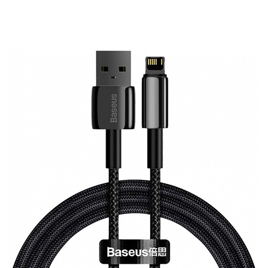 Baseus Tungsten Gold Fast Charging USB Data Cable Lightning 2.4A 1m CALWJ-01 Black