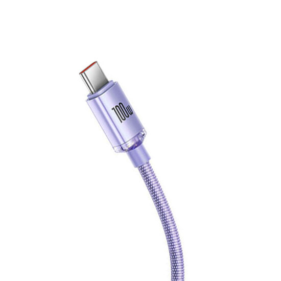 Baseus Crystal Shine Series Fast Charging Data Cable USB to Type-C 100W 1.2m CAJY000405 Purple