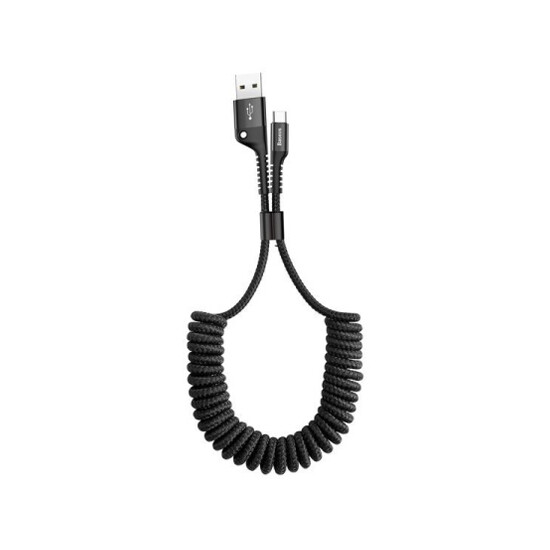 Baseus Fish-Eye Spring USB Data Cable Type-C 2A 1M CATSR-01 Black