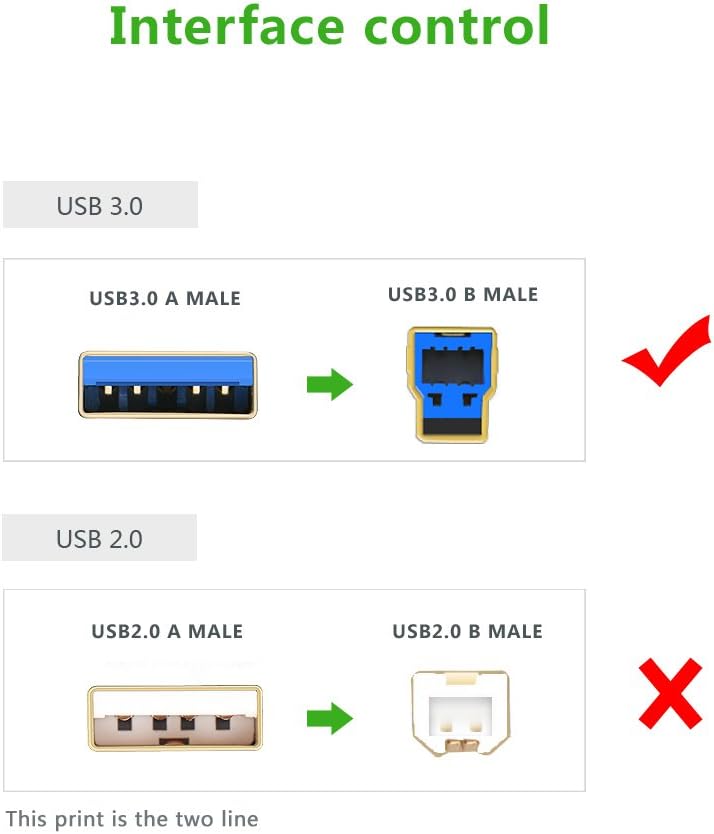 პრინტერის კაბელი UGREEN US210 (10372) USB-B 3.0 Type B to Type A Print Cable 2m (Black)