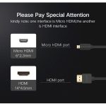 HDMI კაბელი UGREEN HD127 (30102) Micro HDMI to HDMI Cable 1.5m (Black)