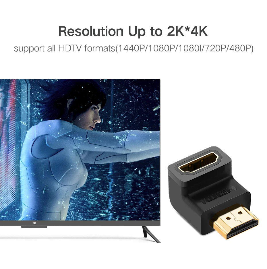 კუთხის HDMI ადაპტერი UGREEN HD112 (20109) HDMI Male to Female Adapter Down