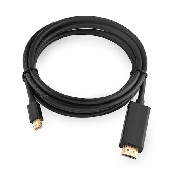 HDM კაბელი UGREEN MD101 (20848) mini DP male to HDMI cable black/ 1.5M Mini Display to HDMI