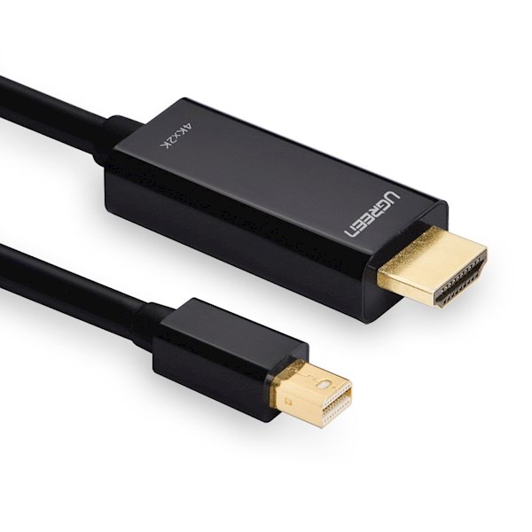 HDM კაბელი UGREEN MD101 (20848) mini DP male to HDMI cable black/ 1.5M Mini Display to HDMI