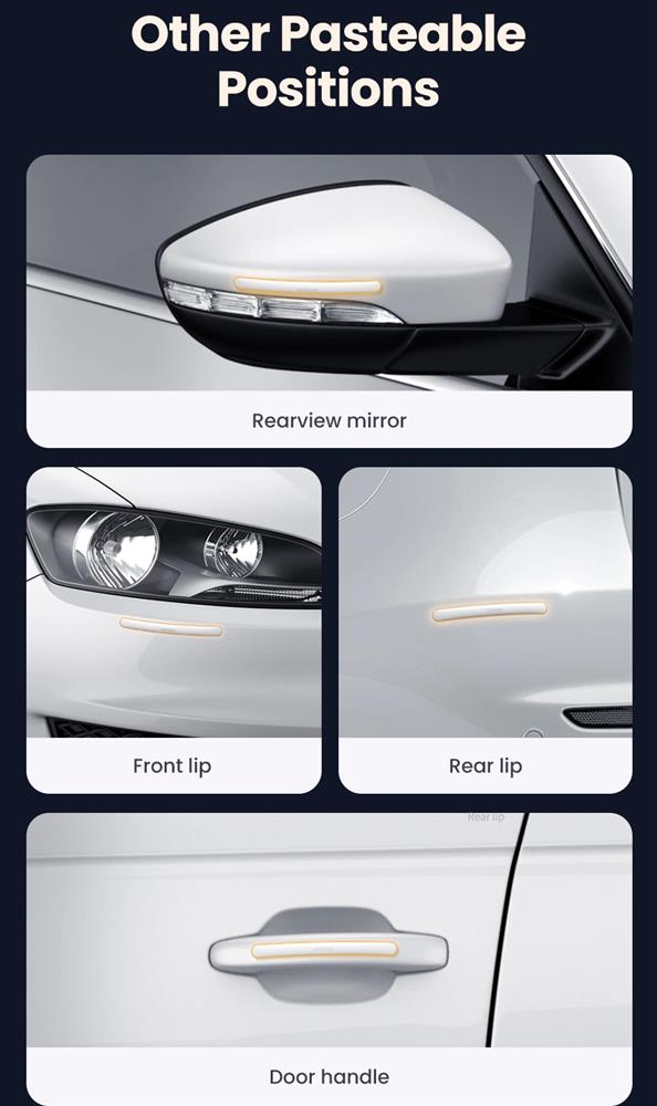 მანქანის დამცავი სტიკერები UGREEN LP233 (20430) Rubber Strips for Car, 4Pcs, White