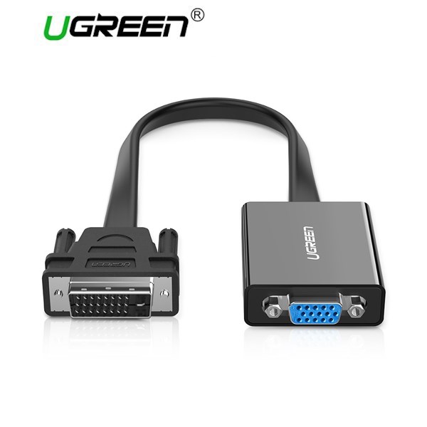 ვიდეო ადაპტერი UGREEN MM108 (40259), DVI-D 24+1 to VGA/DVI, 15cm, Black