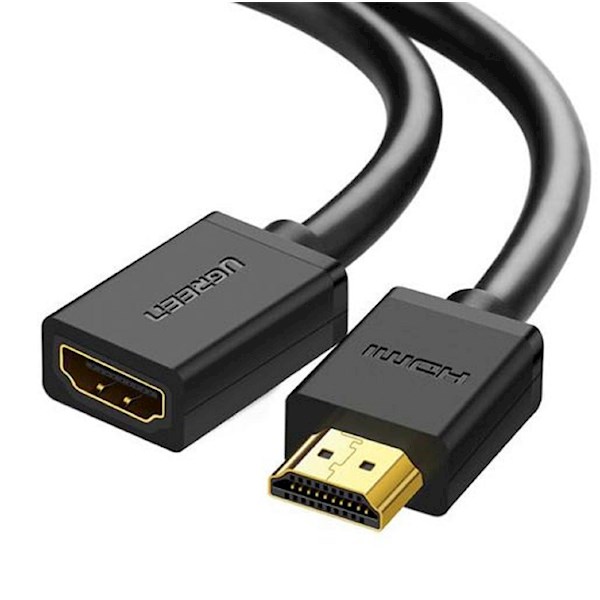 HDMI კაბელი UGREEN HD107 (10142), HDMI Male to Female Cable, 2m, Black
