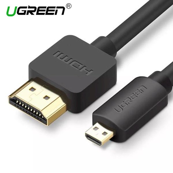 HDMI კაბელი UGREEN HD127 (30103) Micro HDMI to HDMI Cable, 2m, Black