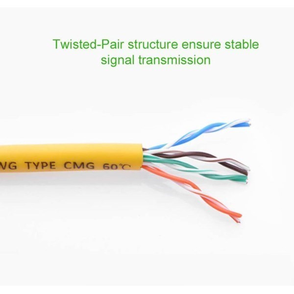 UTP LAN კაბელი UGREEN NW103 (60816) Cat5e Patch Cord UTP Lan Cable, 20m, Yellow
