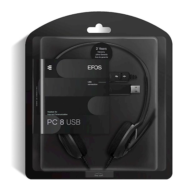 USB ყურსასმენი Epos SENNHEISER PC8 USB, Headset, Black