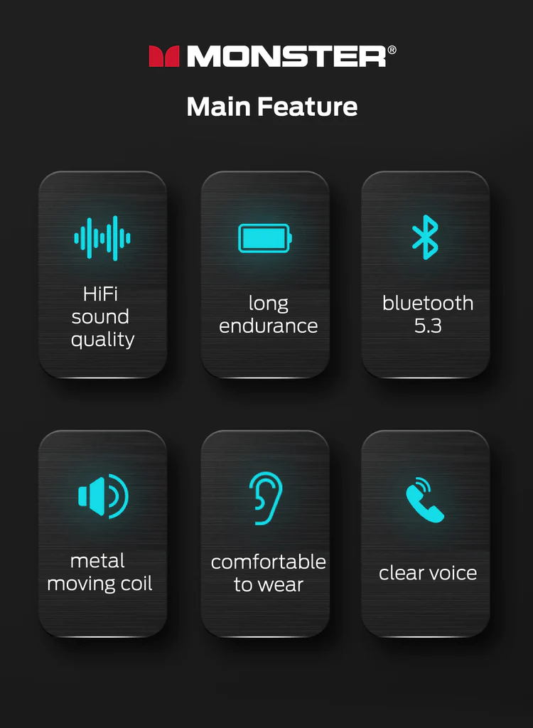 MONSTER AIRMARS XKT08 True Wireless Gaming Earphones ყურსასმენი