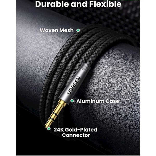 აუდიო ადაპტერი UGREEN AV190 (60311), 3.5mm Male to Female, Extension Cable, 5m, Black