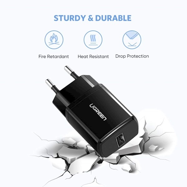 მობილურის დამტენი UGREEN 50459, Smart USB-A Charger Adapter, Black