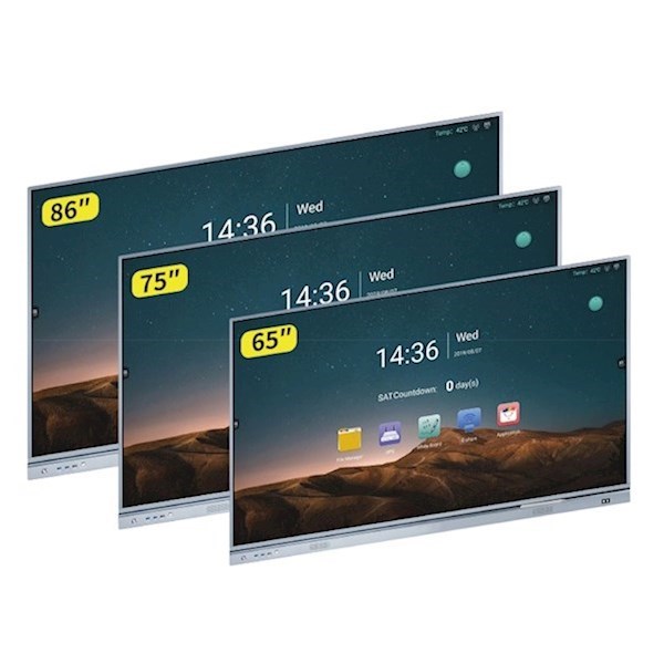 ინტერაქტიული ეკრანი, სმარტ ეკრანი Allscreen DW75HQ982 Q Series, 75”, 4K UHD, Android 11, RAM 4GB, 32GB, Smart Board, Silver