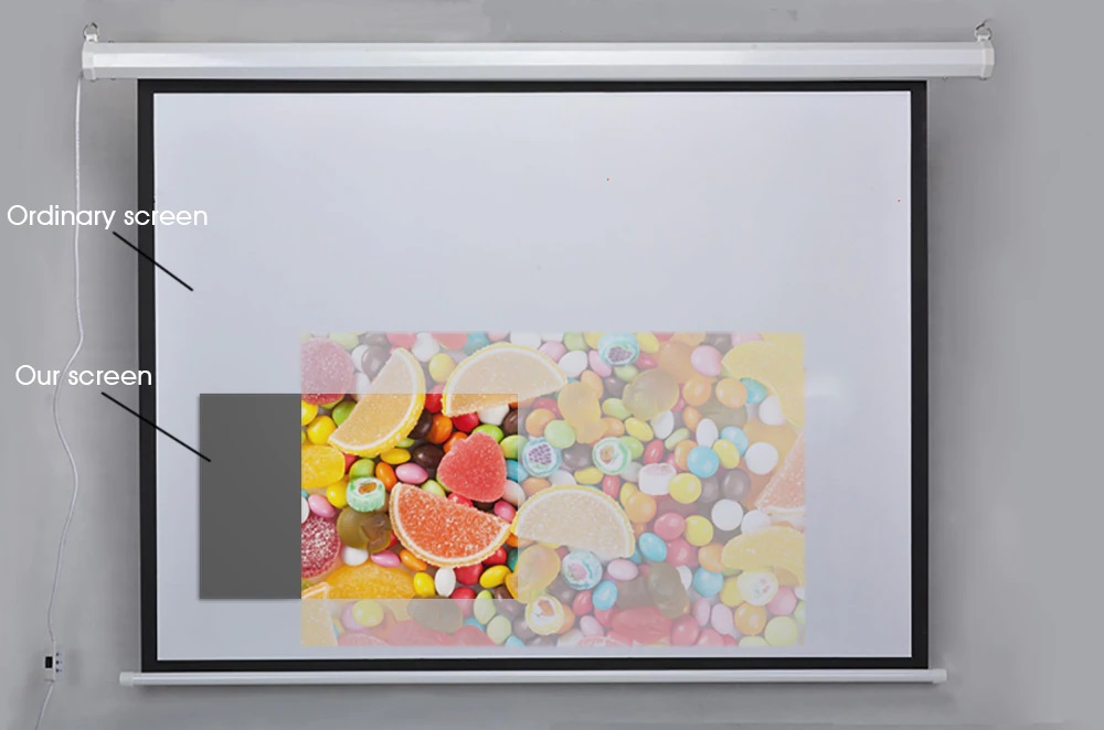 პროექტორის ეკრანი BYINTEK Reflective Fabric Projector Screen, 84inch, 186x105cm