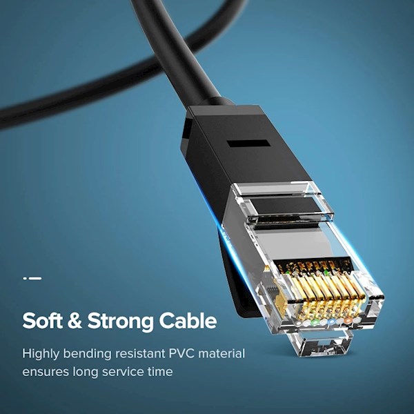 ქსელის კაბელი UGREEN NW102 (20162) Cat6 Patch Cord UTP Lan Cable, 5m, Black