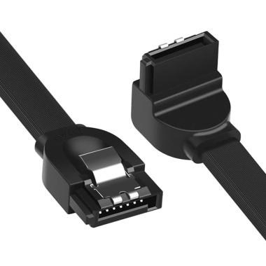 SATA კაბელი US217 (30797) SATA 3.0 Data Cable 90° Elbow Black 0.5M