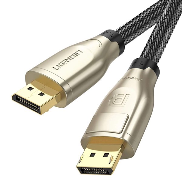 ვიდეო კაბელი UGREEN DP112 (80724), DisplayPort Male to Male, 5m, Black/Gold