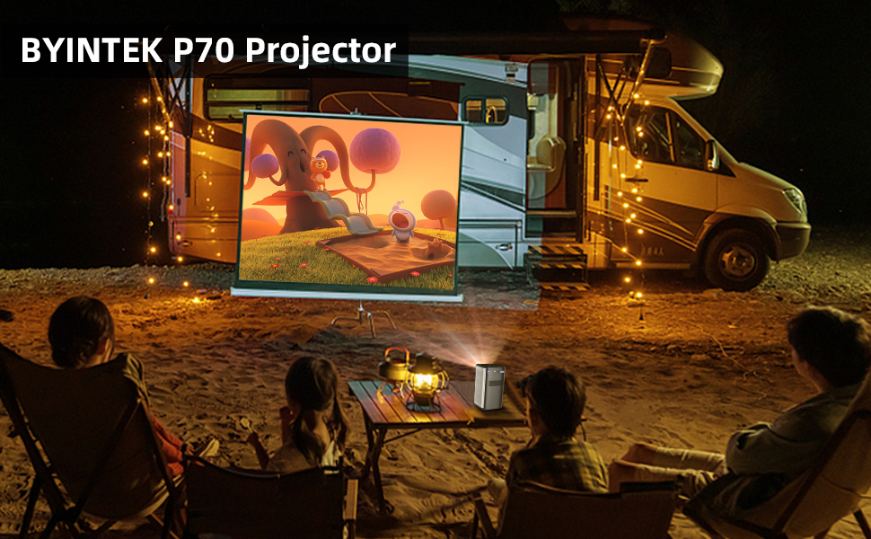 პროექტორი Byintek P70, DLP Projector, WVGA 960x540, 380lm, Black