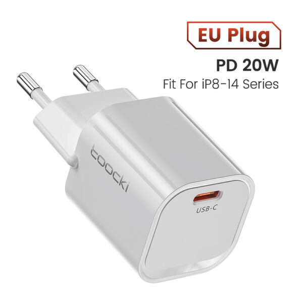 USB-C დამტენი Toocki PD 20W Gan USB-C Wall Charger, TCT1C-JCD02 White