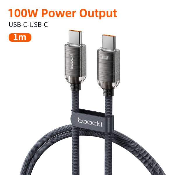 USB კაბელი Toocki Braided Cable Type-C to Type-C 100W Cable, 1m TXCTT1-SJ01